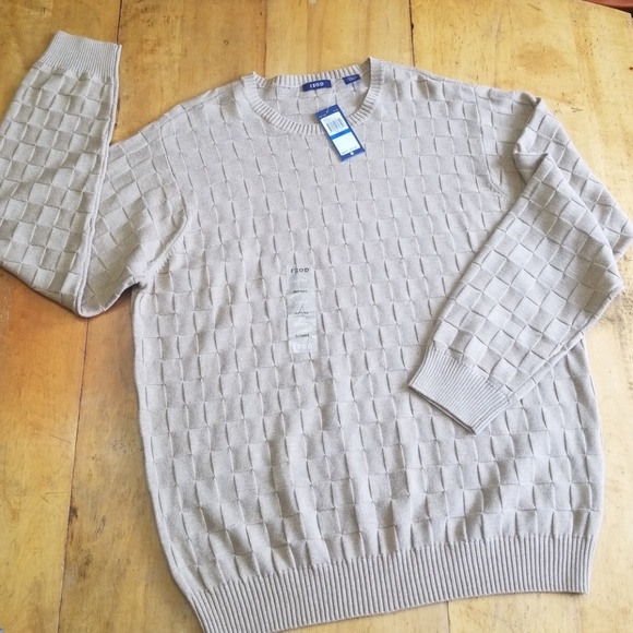 IZOD Camel Basketweave Pullover Sweater Size XL - Picture 2 of 8